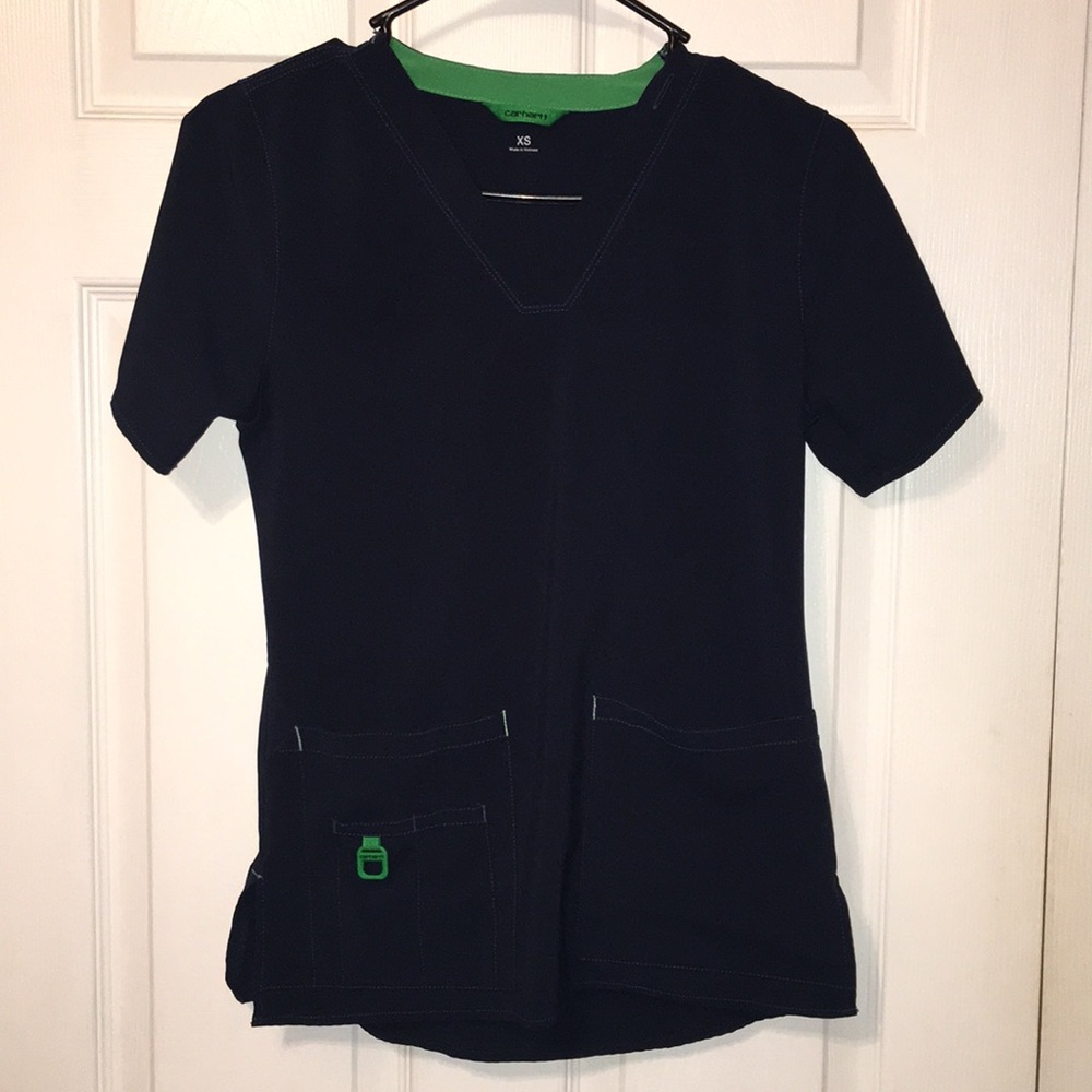 Carhartt XS Navy Blue Scrub Top